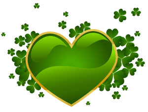 a heart with shamrocks